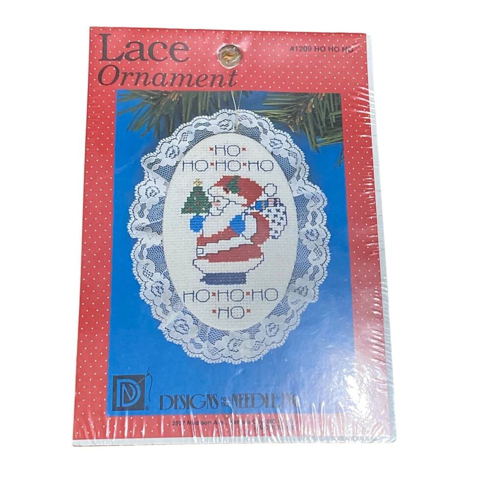 Lace Ornament Cross Stitch Kit #1209 Santa Ho Ho Ho Designs for the‎ Needle Inc